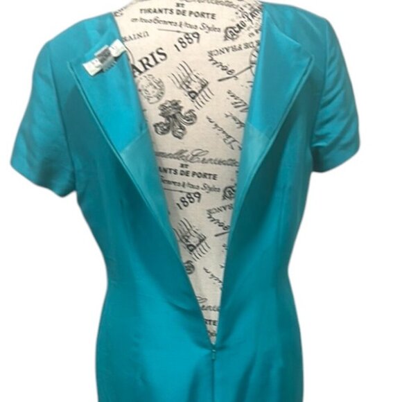 Shomi Silk Teal Dress and Blazer Suit - Size 12P - Picture 10 of 10